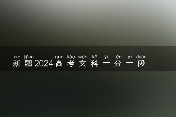 新疆2024高考文科一分一段表 最新高考成绩排名