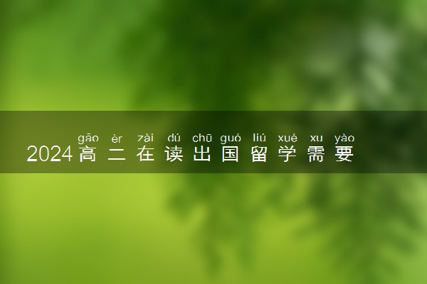 2024高二在读出国留学需要考语言吗