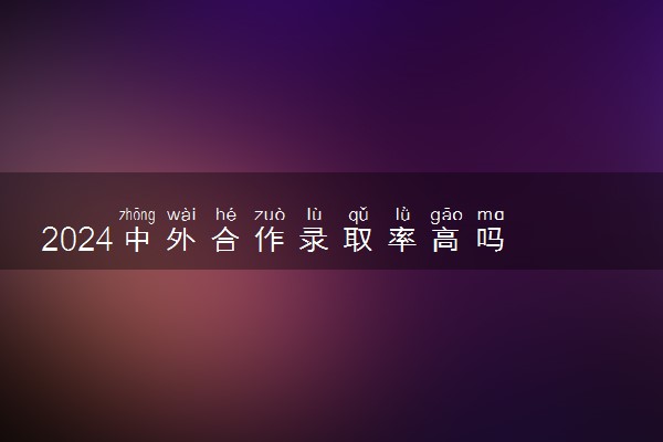 2024中外合作录取率高吗 录取难度大吗