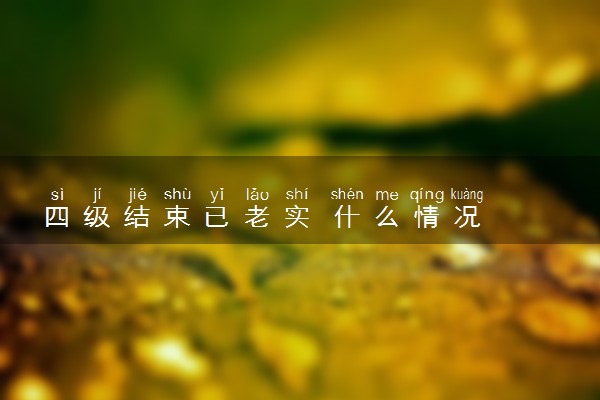 四级结束已老实 什么情况