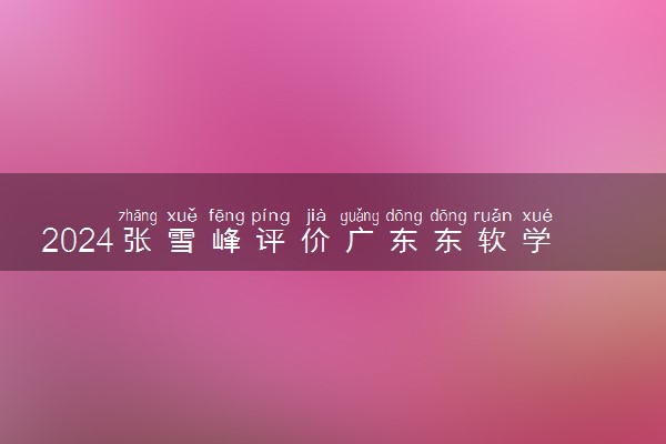 2024张雪峰评价广东东软学院怎么样 什么档次多少分能上