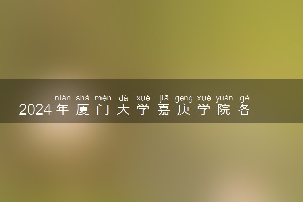 2024年厦门大学嘉庚学院各省招生计划及招生人数 都招什么专业