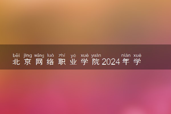 北京网络职业学院2024年学费多少钱 一年各专业收费标准