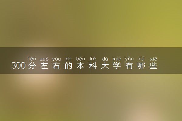 300分左右的本科大学有哪些 2024哪些好考
