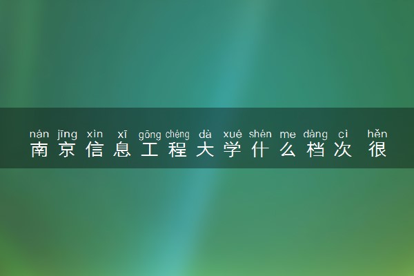 南京信息工程大学什么档次 很厉害吗
