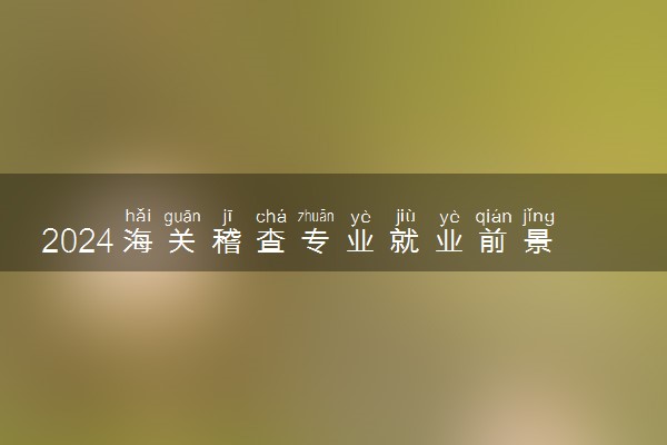2024海关稽查专业就业前景及方向 毕业后能干什么