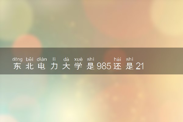 东北电力大学是985还是211 录取分数线是多少