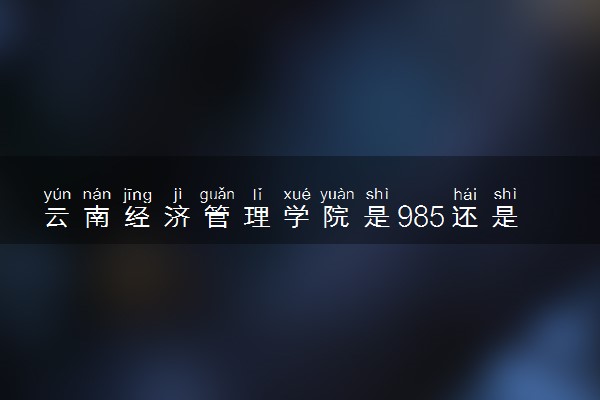 云南经济管理学院是985还是211 录取分数线是多少