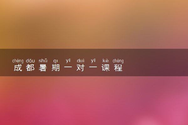 成都暑期一对一课程