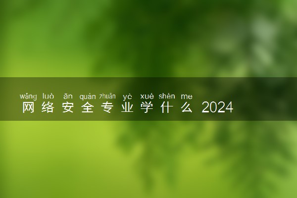 网络安全专业学什么 2024学哪些课程
