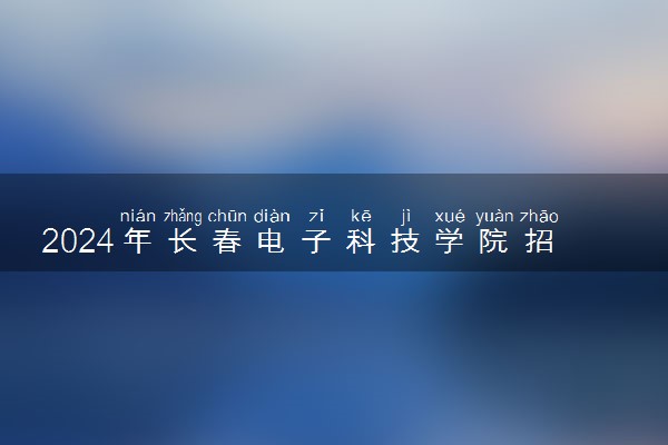 2024年长春电子科技学院招生计划专业及各省录取分数线位次