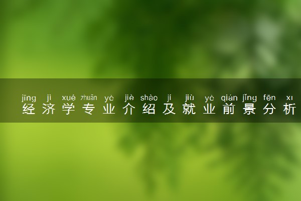 经济学专业介绍及就业前景分析 2024专业怎么样