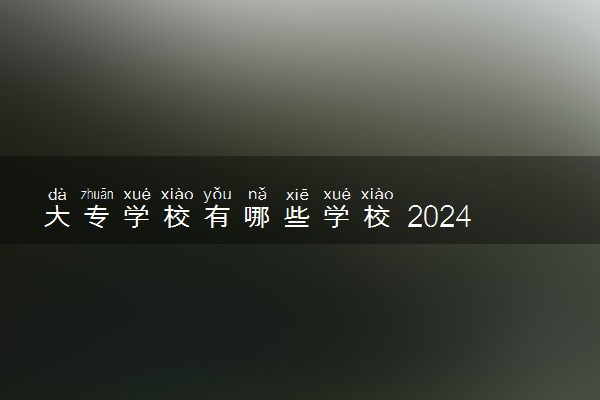 大专学校有哪些学校 2024哪些大专学校值得推荐