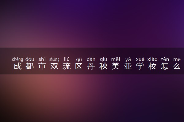 成都市双流区丹秋美亚学校怎么样