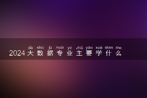 2024大数据专业主要学什么 专业前景如何