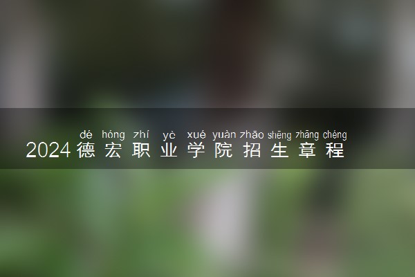 2024德宏职业学院招生章程 录取规则是什么