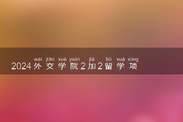 2024外交学院2加2留学项目怎么样 有哪些专业