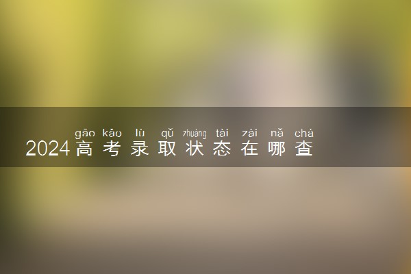 2024高考录取状态在哪查 有哪些状态