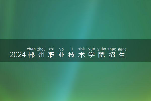 2024郴州职业技术学院招生章程 录取规则是什么