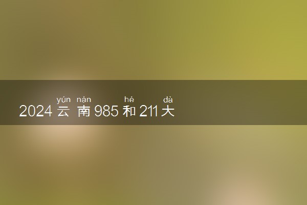 2024云南985和211大学录取率及录取人数是多少
