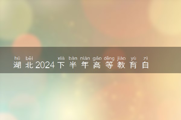 湖北2024下半年高等教育自学考试计算机化考试报名时间及考试时间
