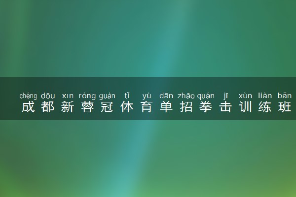 成都新蓉冠体育单招拳击训练班
