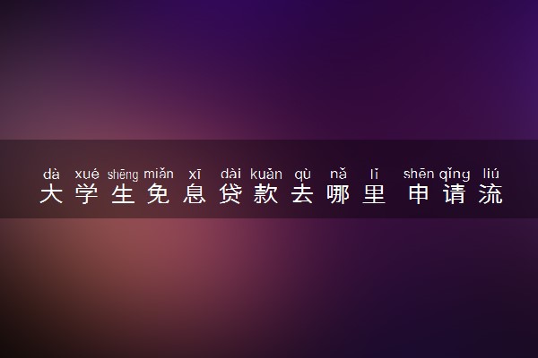 大学生免息贷款去哪里 申请流程是什么