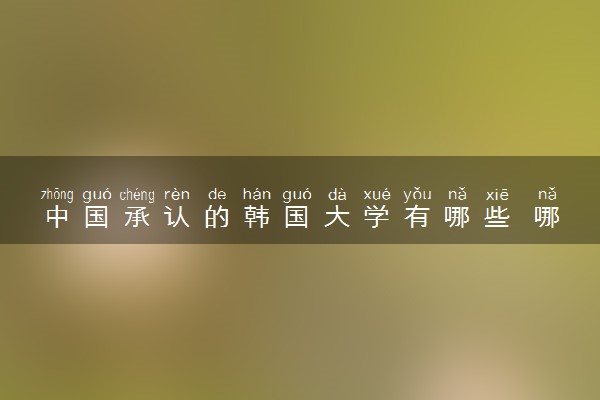 中国承认的韩国大学有哪些 哪所受欢迎