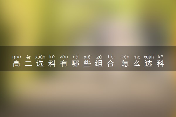 高二选科有哪些组合 怎么选科比较好