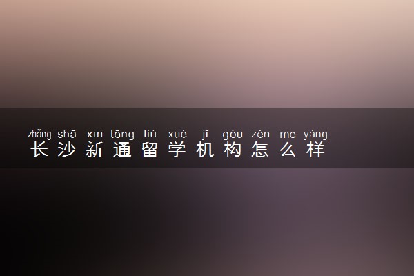 长沙新通留学机构怎么样