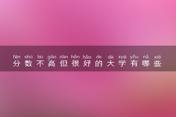 分数不高但很好的大学有哪些 哪所大学受欢迎