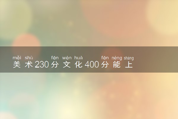 美术230分文化400分能上一本吗 有希望吗