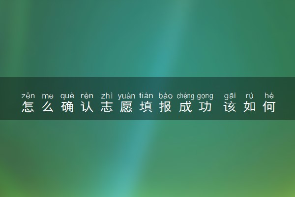 怎么确认志愿填报成功 该如何查询