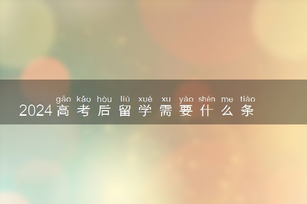 2024高考后留学需要什么条件 出国多少分录取