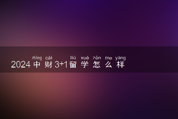 2024中财3+1留学怎么样好吗 有什么特点