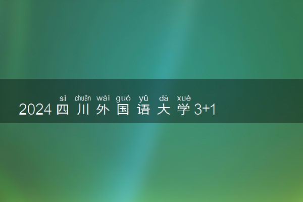 2024四川外国语大学3+1项目好不好 有什么特点