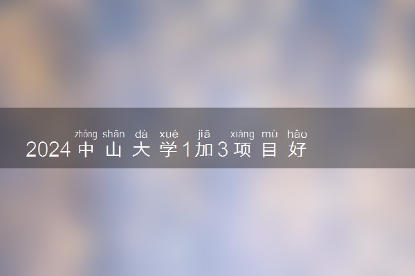 2024中山大学1加3项目好申请吗 适合哪些人读