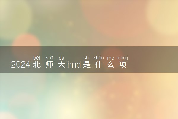 2024北师大hnd是什么项目 办学优势及特色