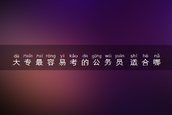 大专最容易考的公务员 适合哪些职位