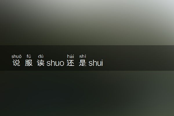 说服读shuo还是shui 说是多音字吗