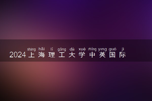 2024上海理工大学中英国际学院4+0录取标准