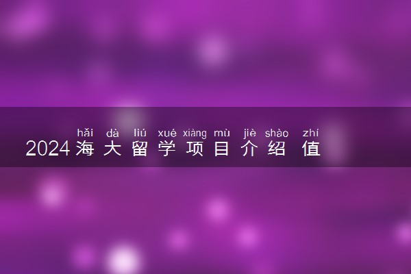 2024海大留学项目介绍 值得读吗