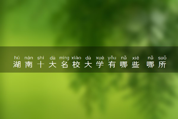 湖南十大名校大学有哪些 哪所大学容易报考