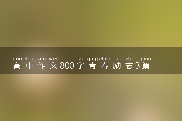 高中作文800字青春励志3篇 绝美范文摘抄