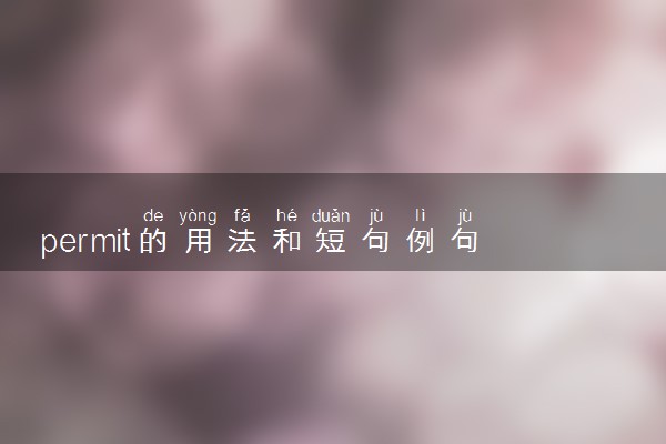 permit的用法和短句例句 具体怎么用