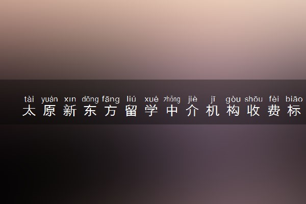 太原新东方留学中介机构收费标准