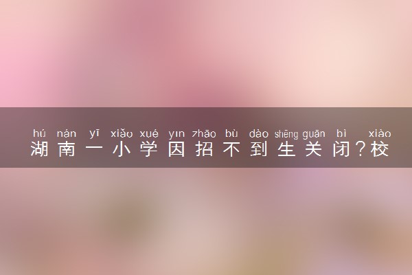 湖南一小学因招不到生关闭?校长回应来了