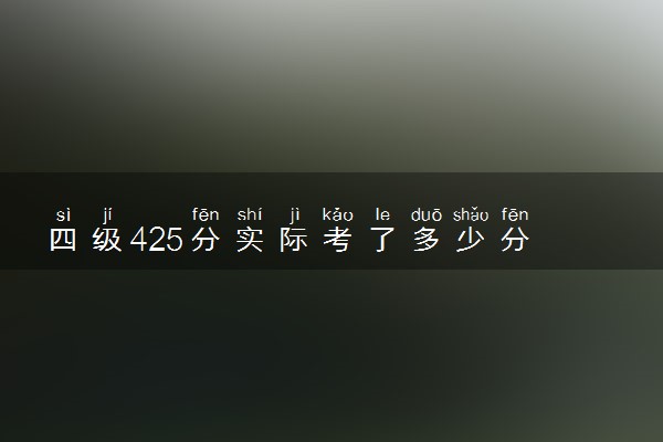 四级425分实际考了多少分 评分标准是什么