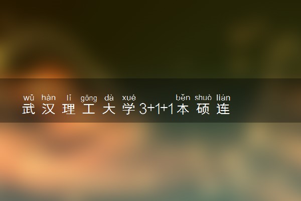 武汉理工大学3+1+1本硕连读录取程序及流程