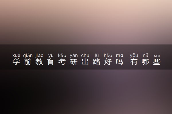 学前教育考研出路好吗 有哪些就业方向